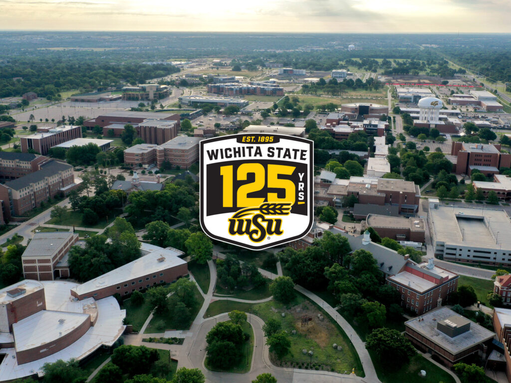 Wichita State University Innovation Campus with '125 Years' icon