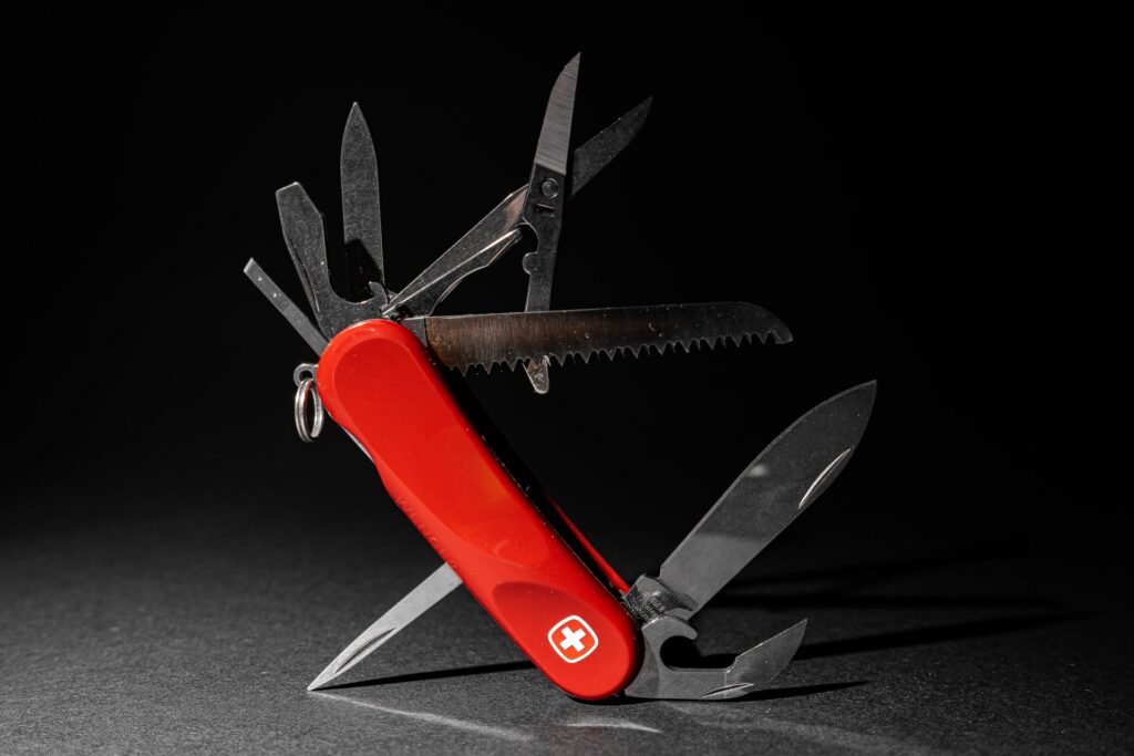 Swiss Army Knife as an example of departments within outsourced marketing